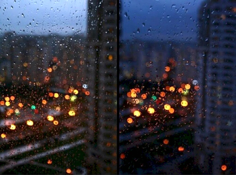 Дождливый вечер на стекле