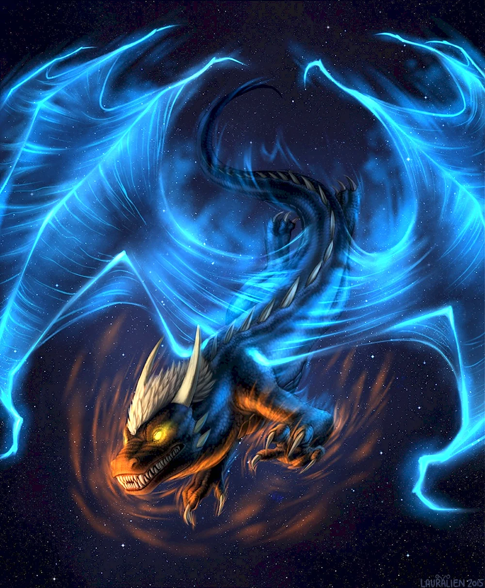 Дракон с синим пламенем