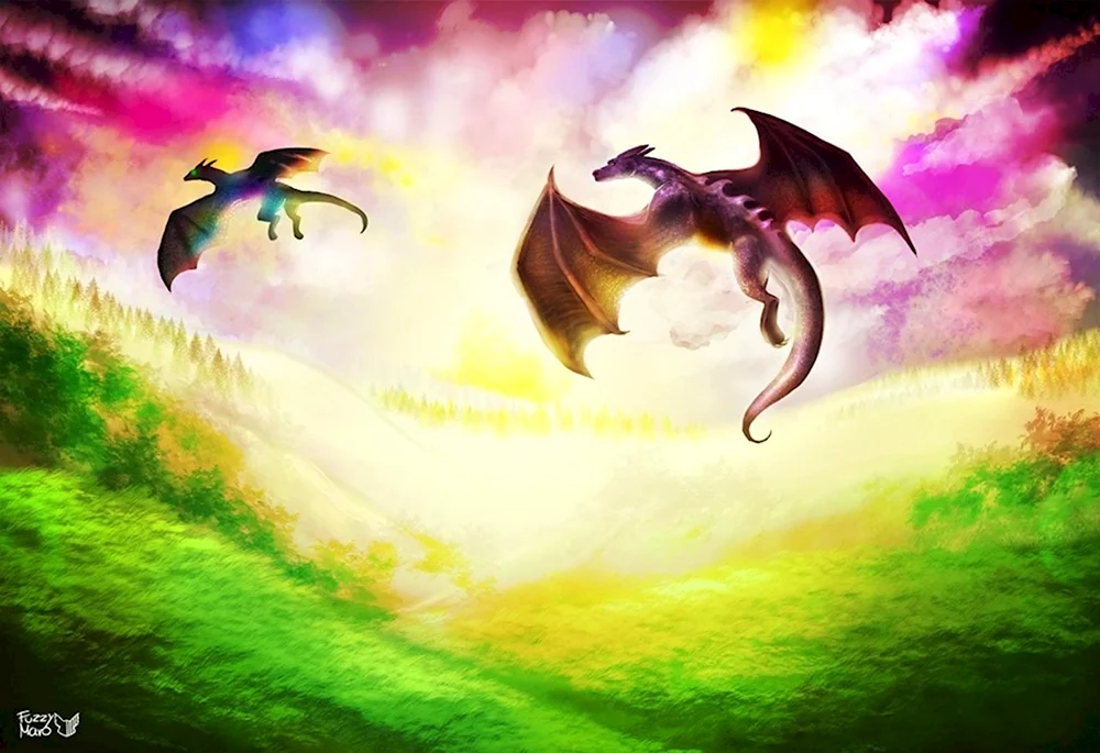 Два дракона в небе