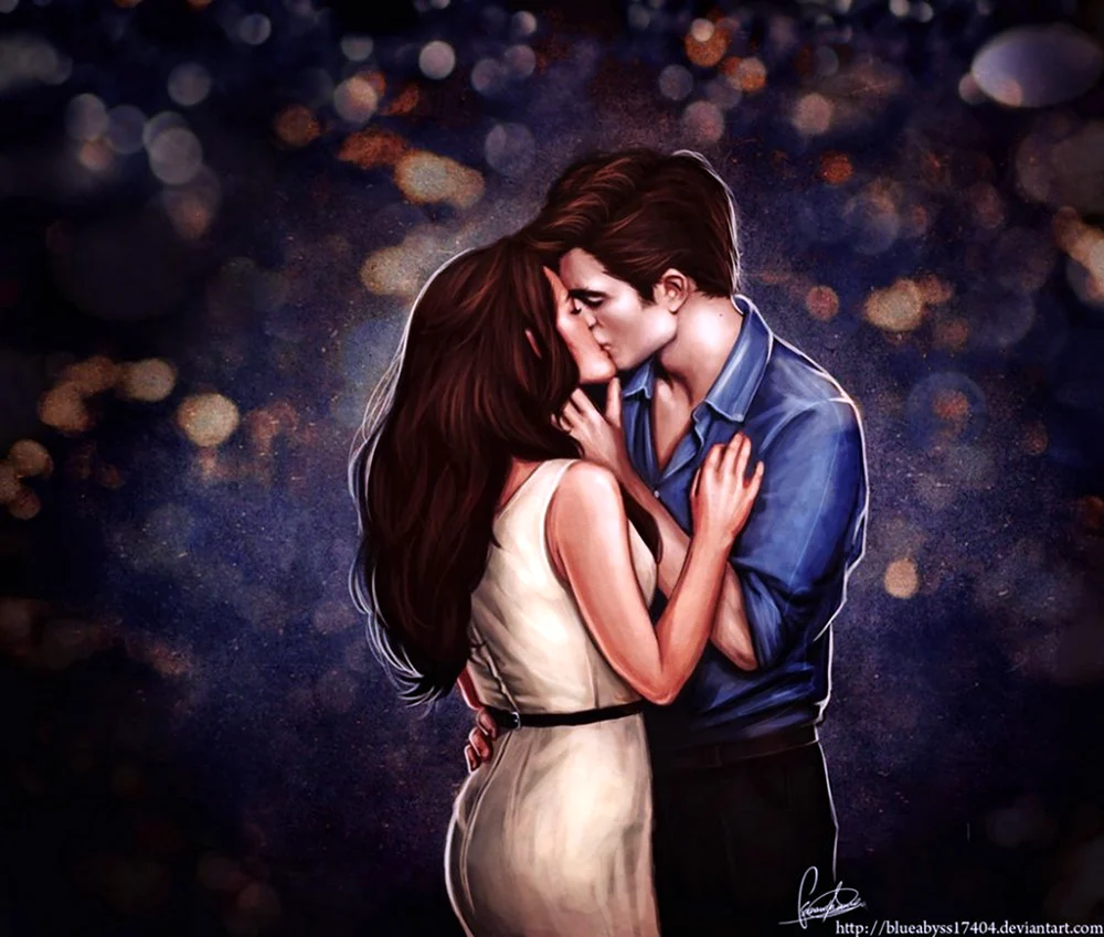 Эдвард и Белла поцелуй арт