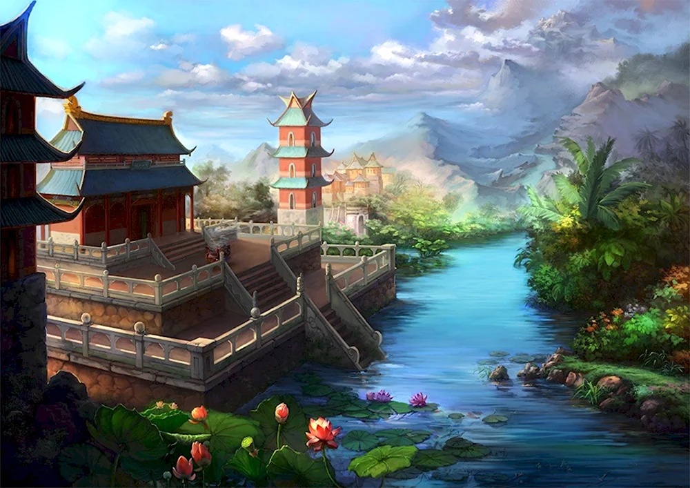 Фэнтези храм Китай