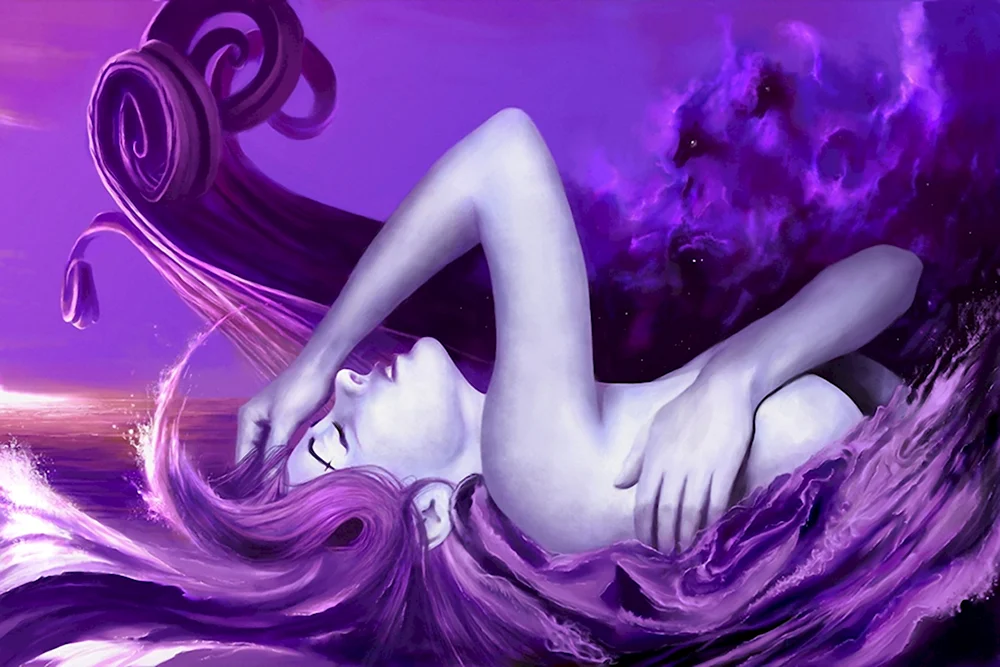 Фиолетовая девушка арт