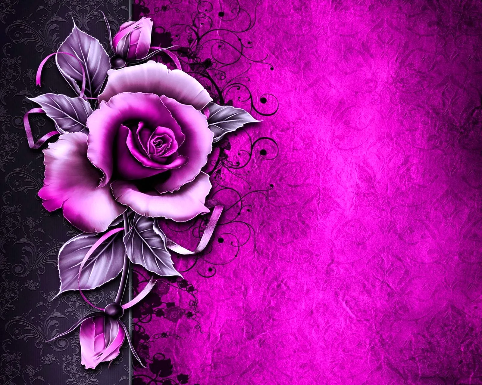 Фиолетовая роза арт