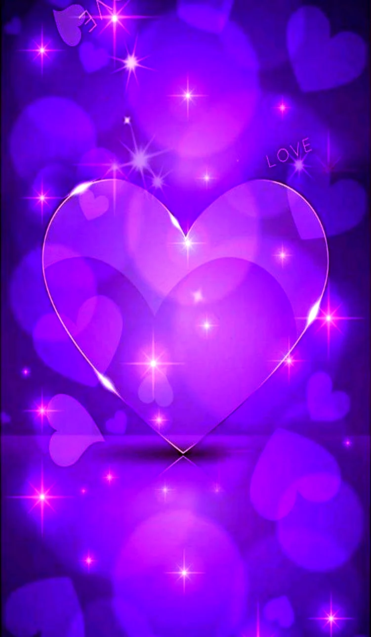 Фиолетовые сердечки на андроид