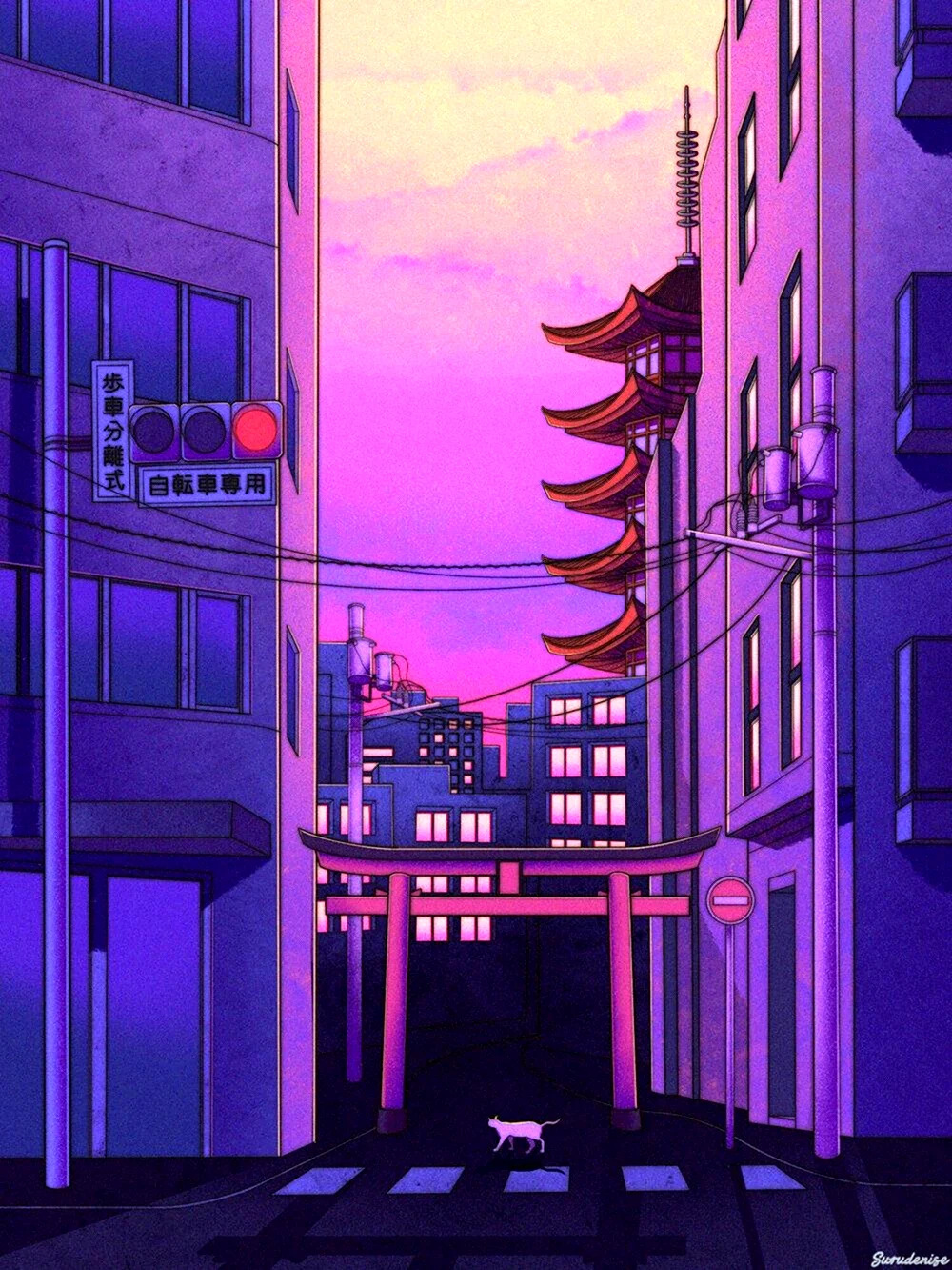 Фиолетовый фон аниме