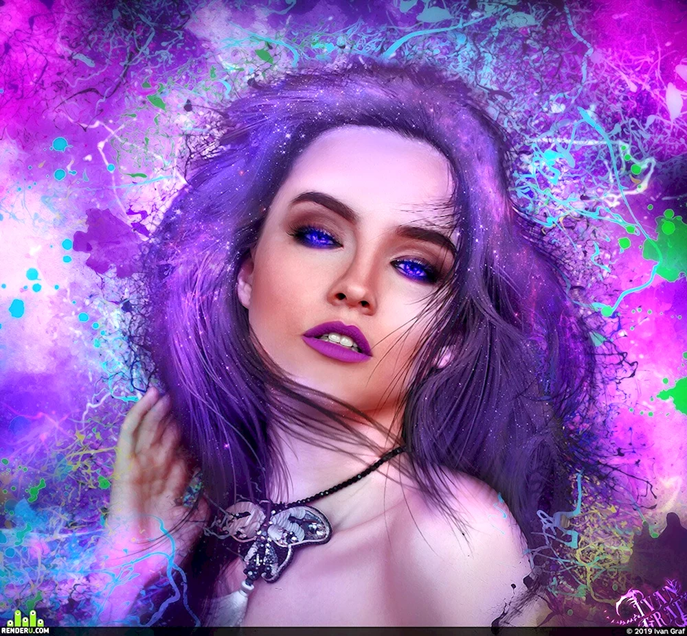 Фиолетовый фон для портрета