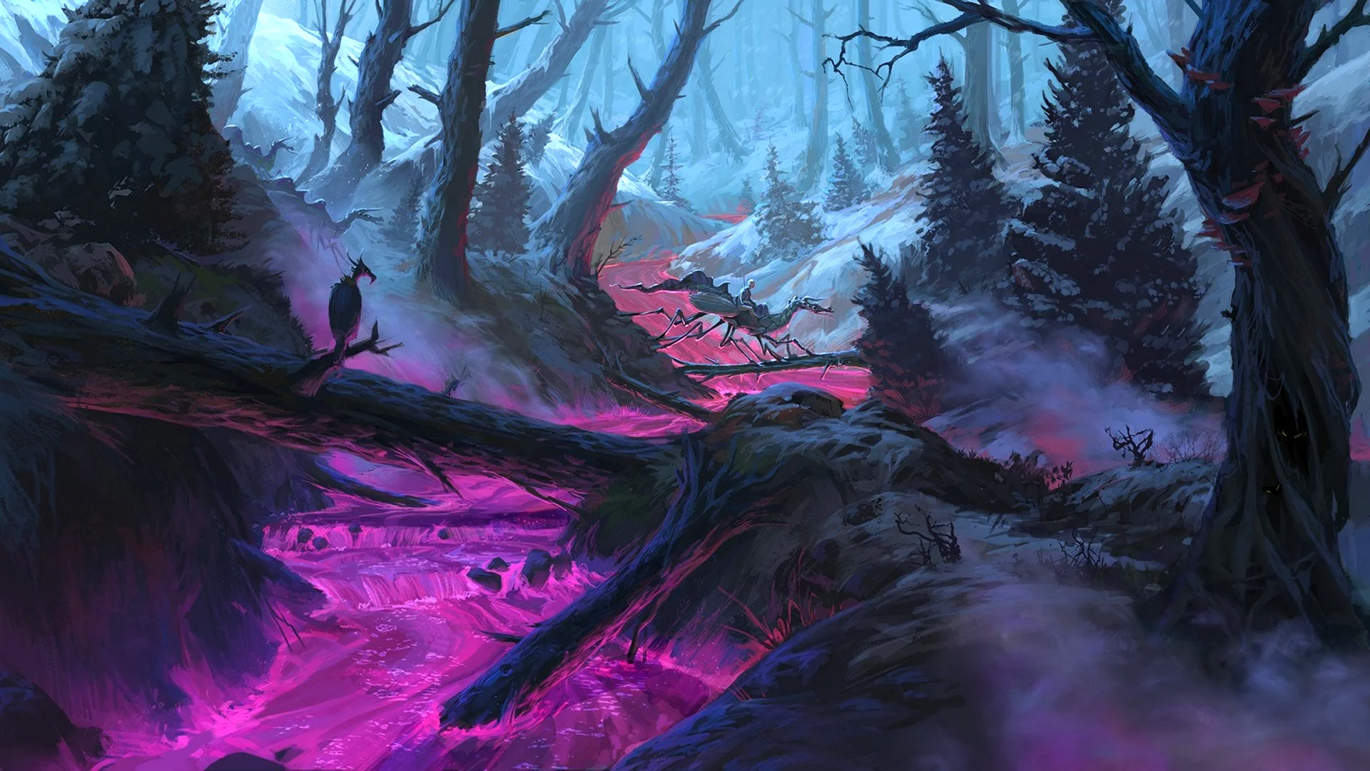 Фиолетовый лес фэнтези