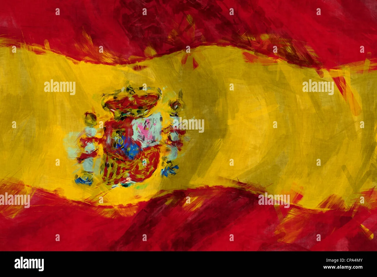 Флаг Испании акварель