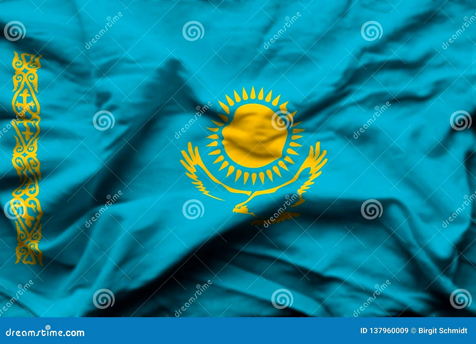 Флаг Казахстана 3д