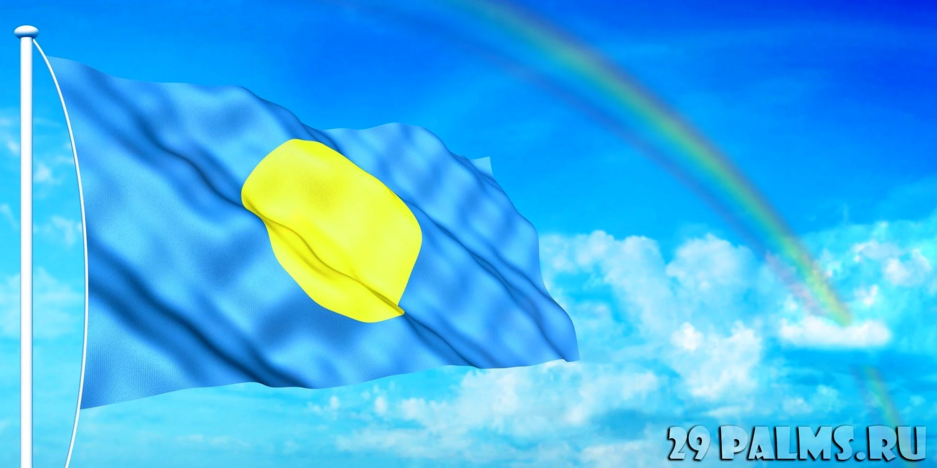 Флаг Казахстана в небе