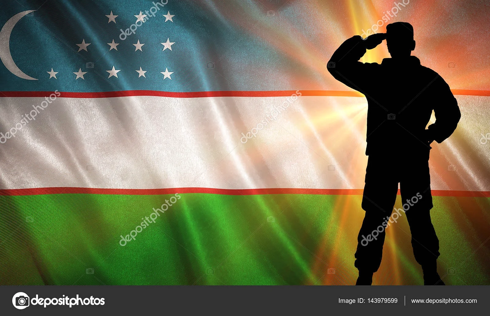 Флаг Узбекистана фото