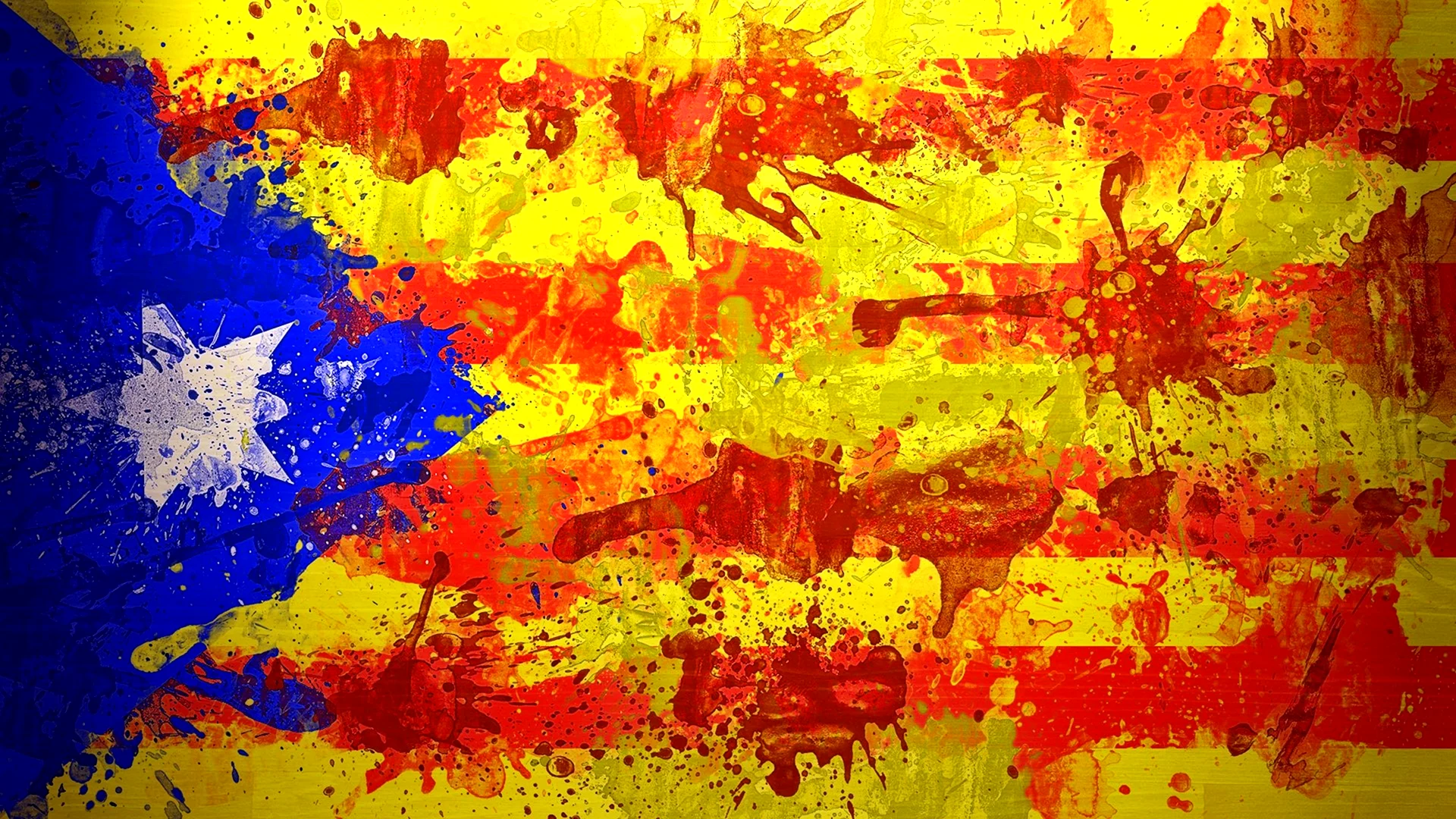 Флаги Испании и Каталонии