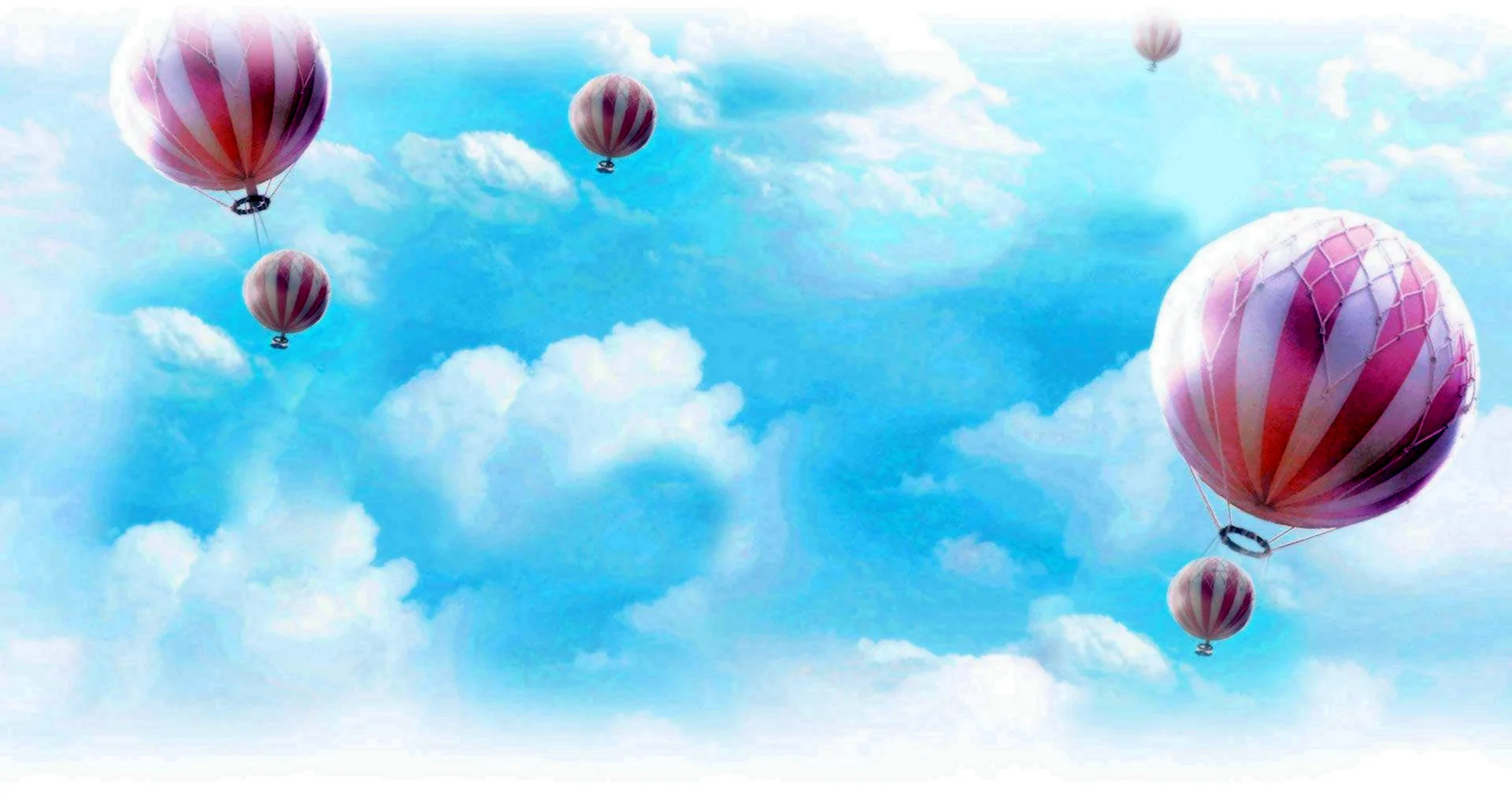 Фон детский нежный с воздушными шарами