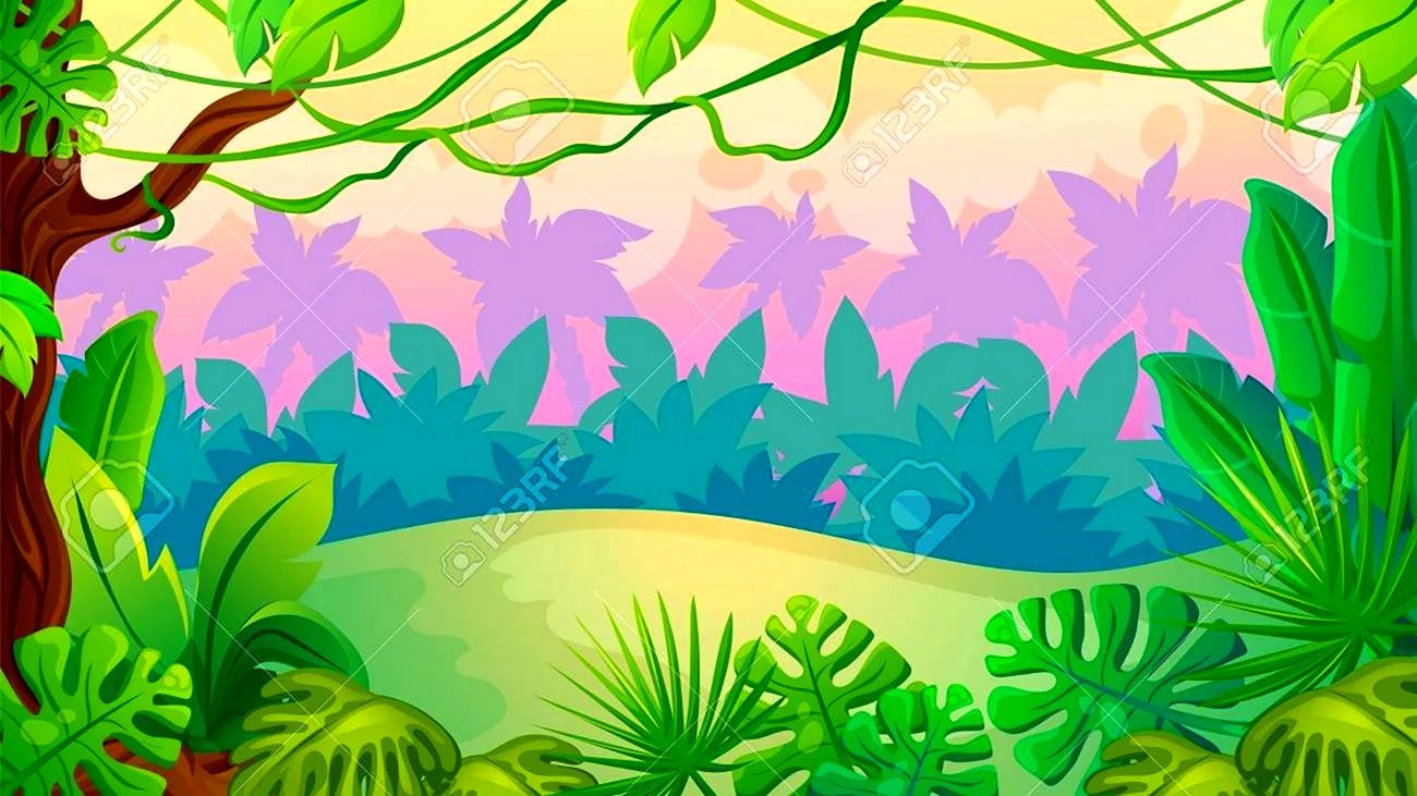 Фон джунгли для детей в детском саду