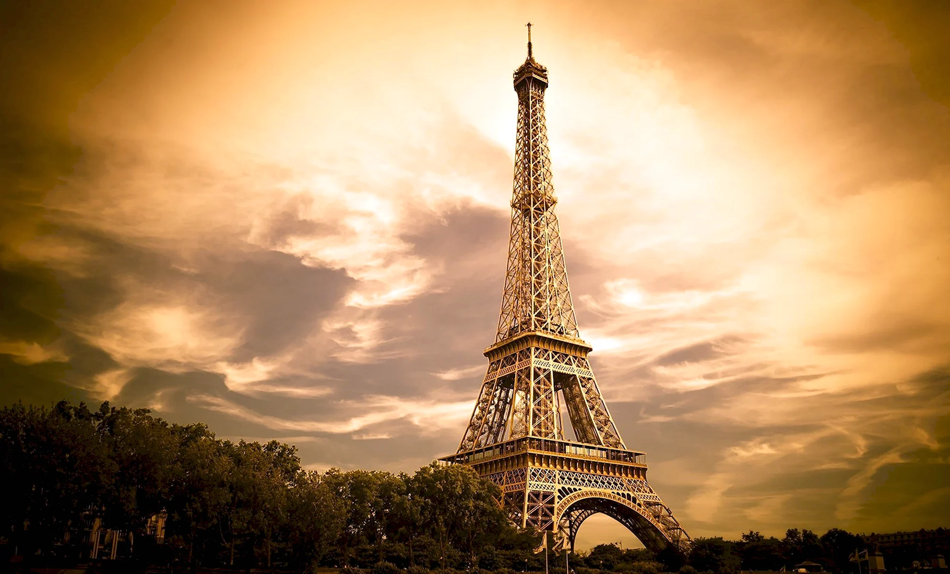 Фон Парижа эльфивая башня