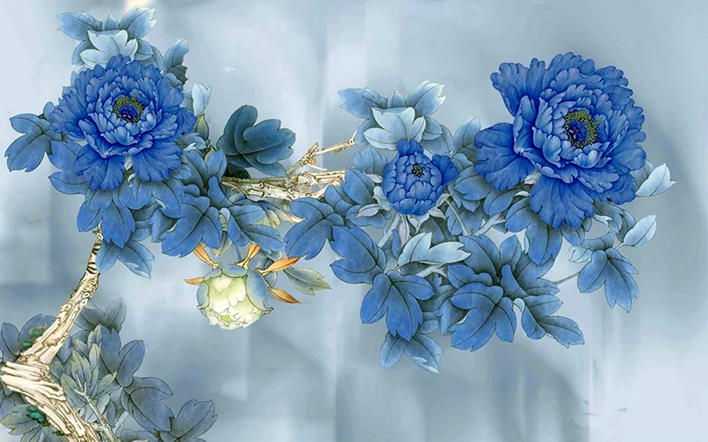 Фотообои синие цветы