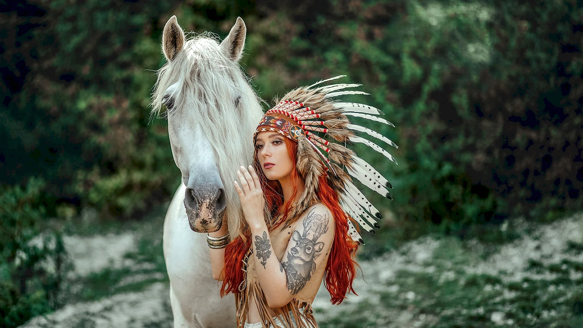 Фотосессия с лошадьми индейцы