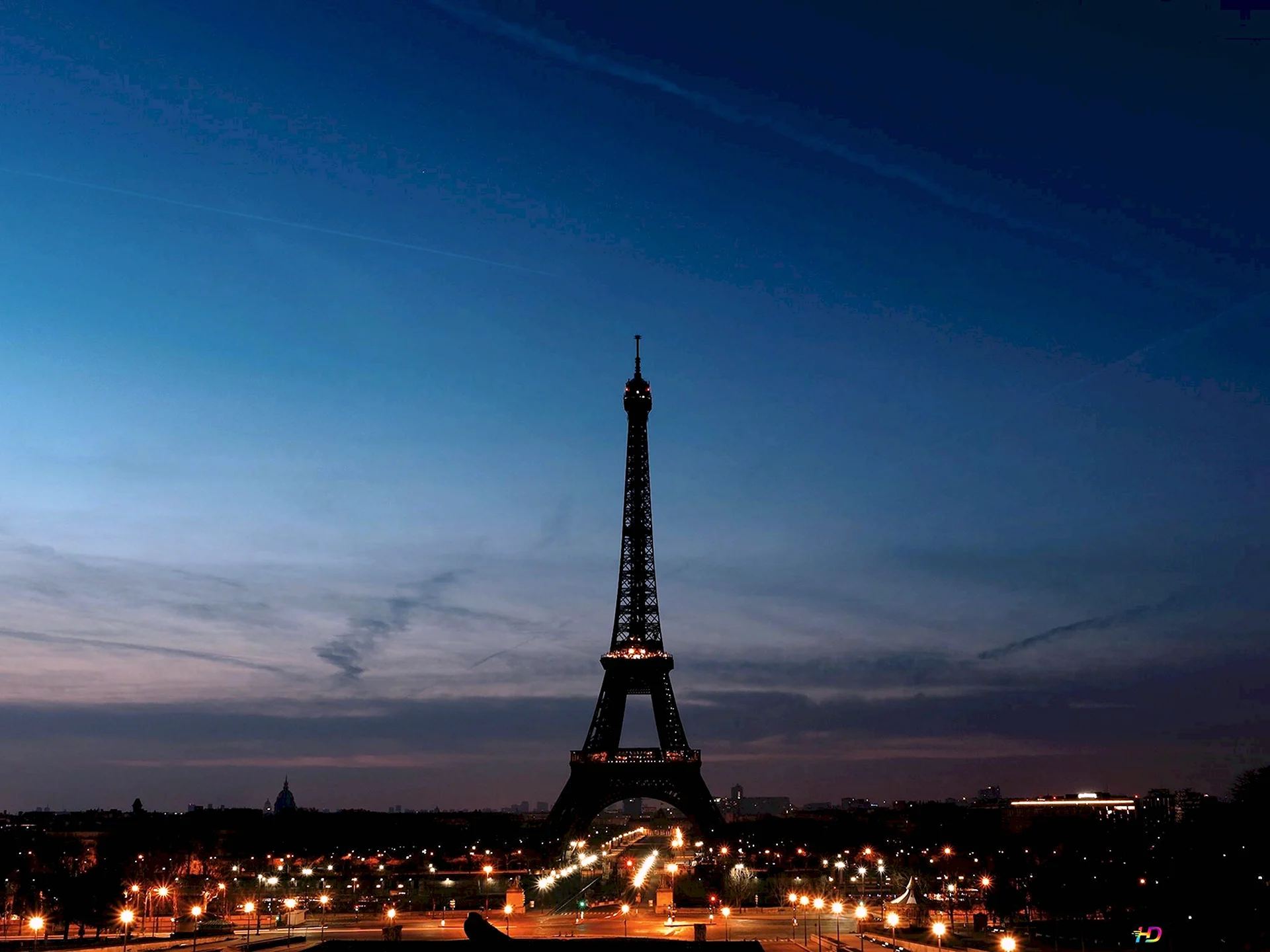 Франция Париж Эйфелева башня ночью