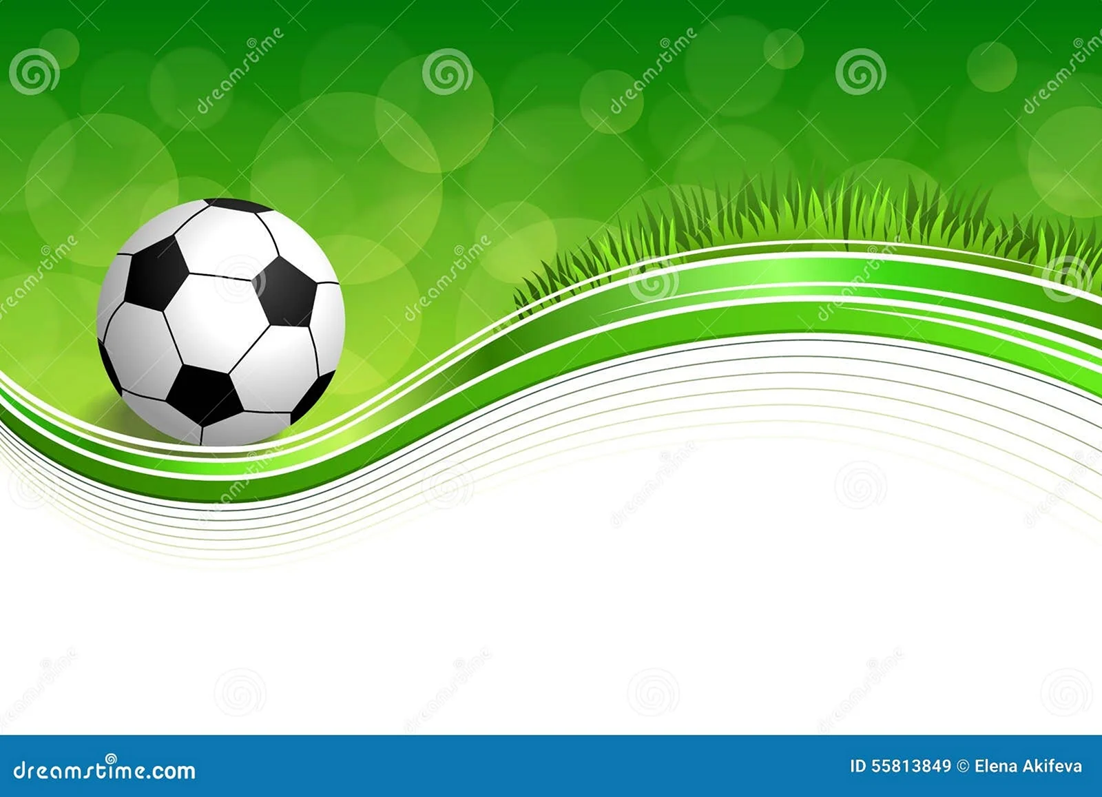 Футбольная тема на зеленом фоне