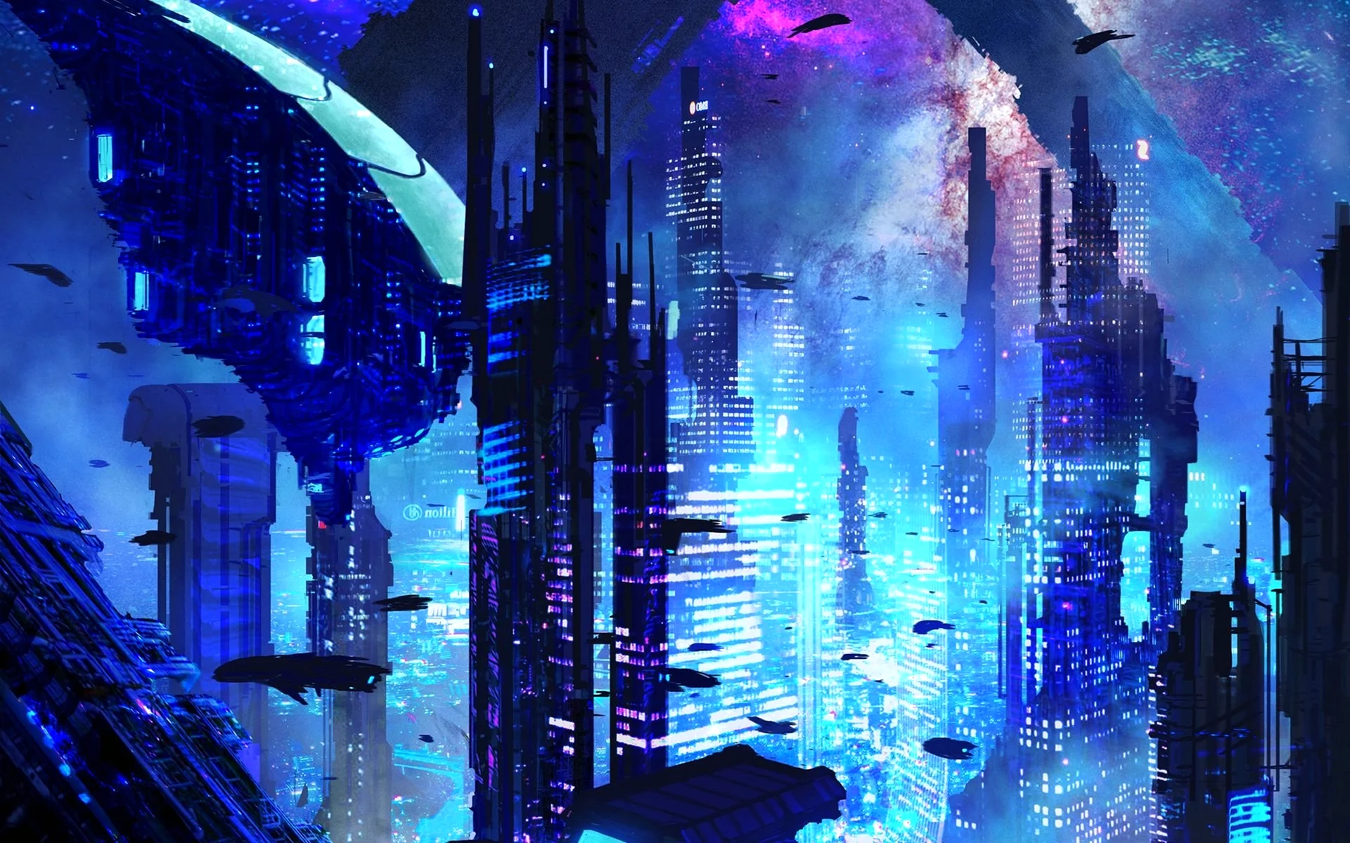 Future City Art Cyberpunk неон