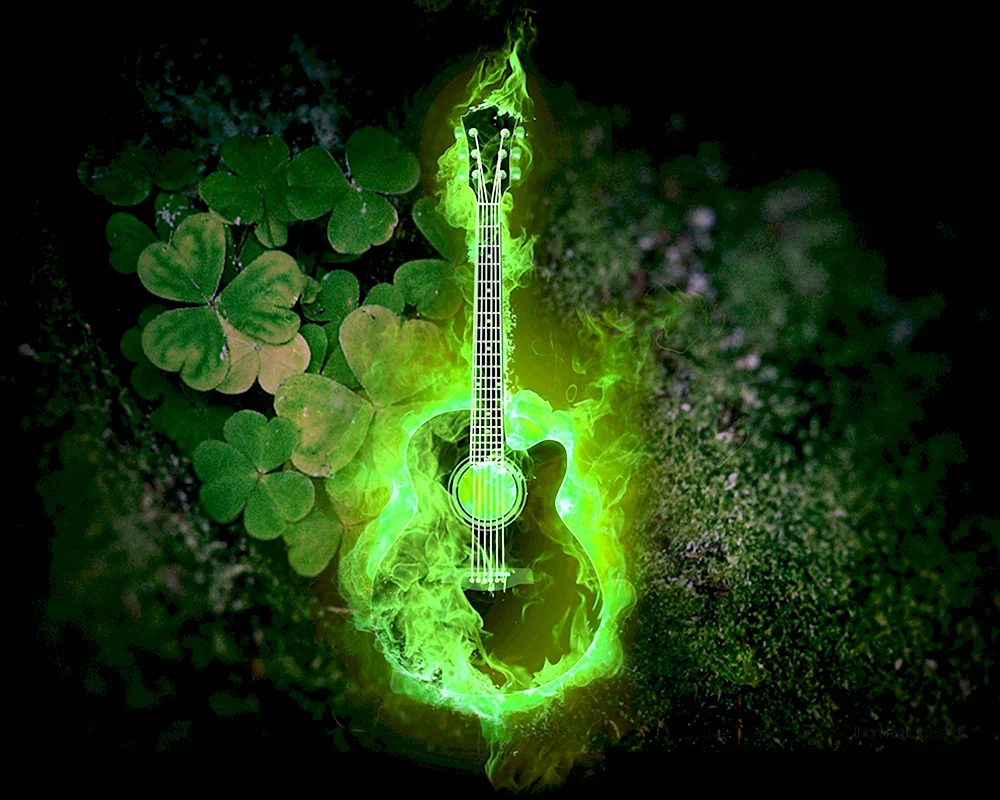 Гитара в зеленом огне
