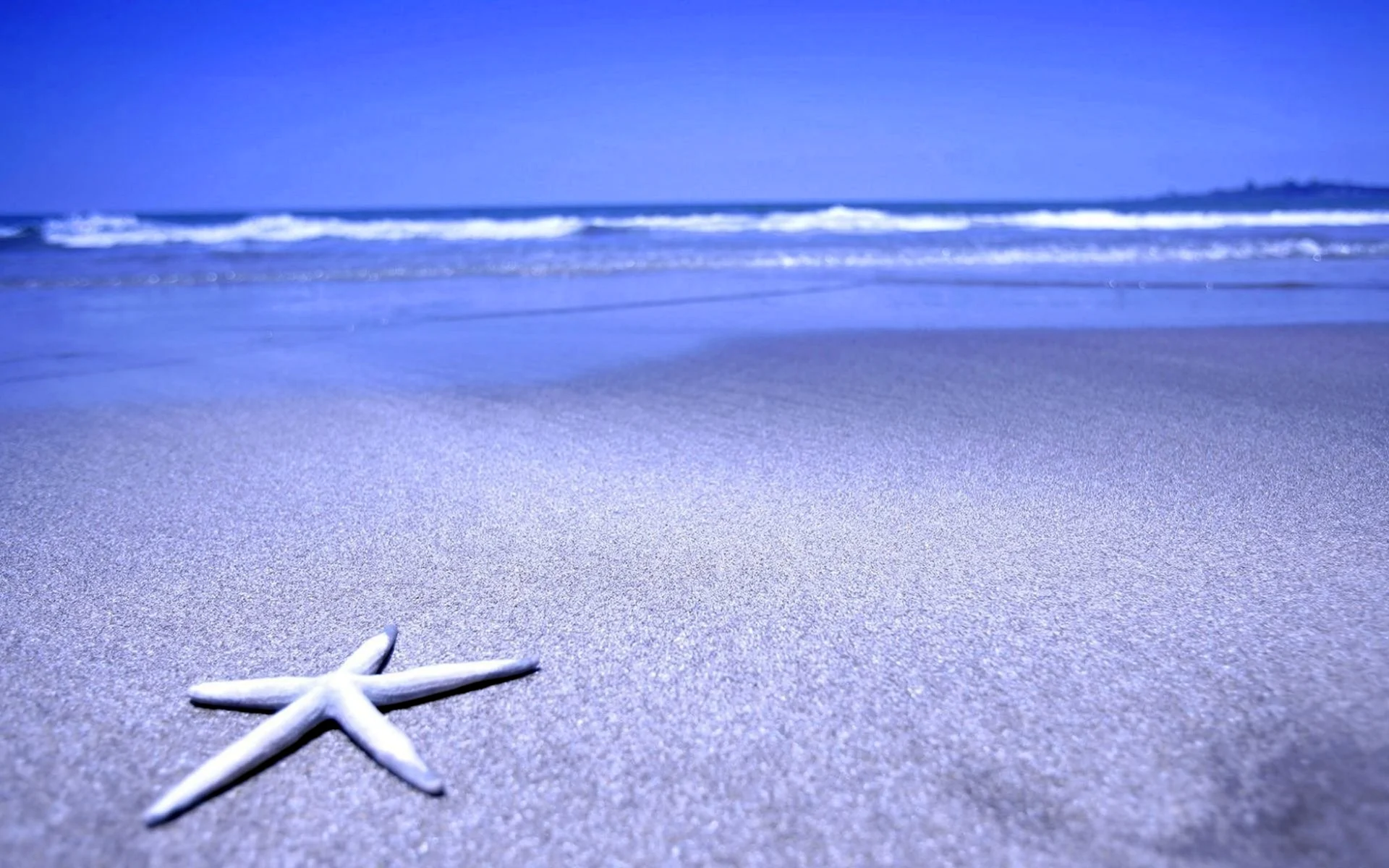 Голубой песок на пляже