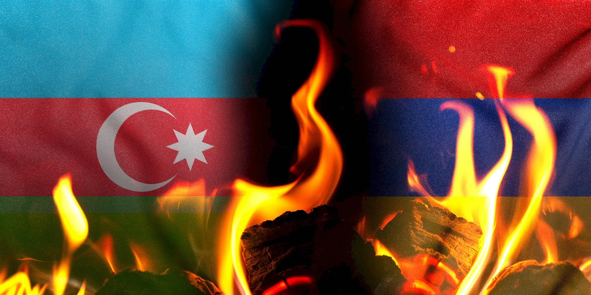 Горящие флаги Турции и Азербайджана