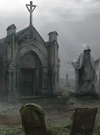 Готичное кладбище фэнтези арт