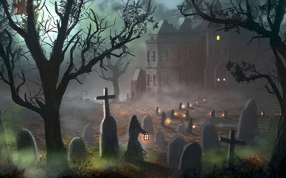 Graveyard вампир Хэллоуин