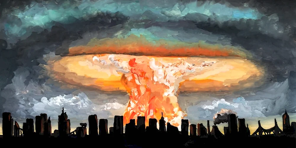 Ядерный взрыв в Хиросиме арт