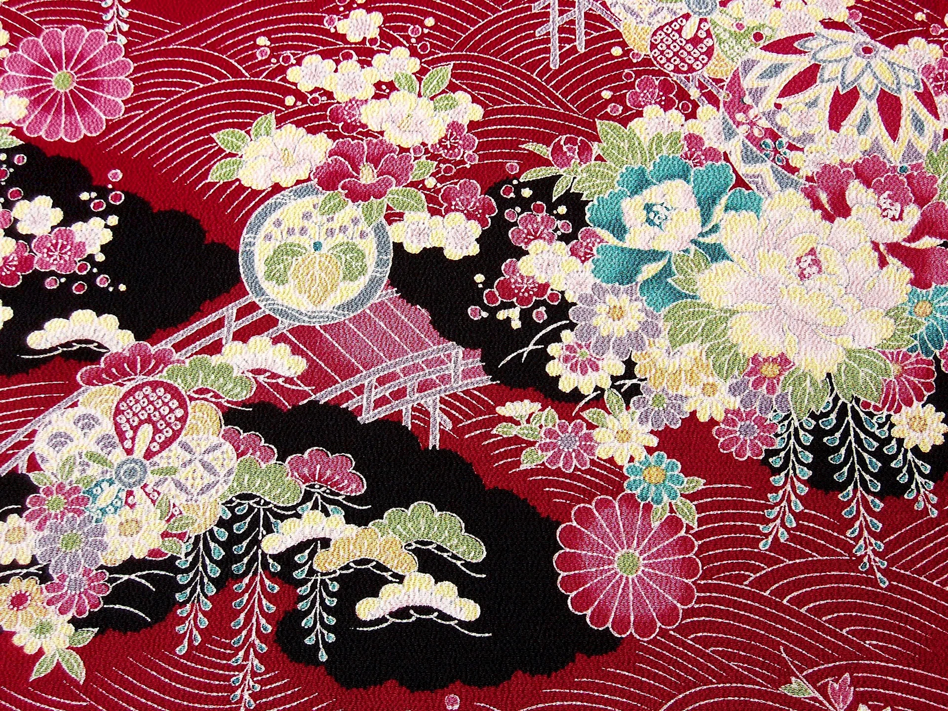 Японские узоры на ткани