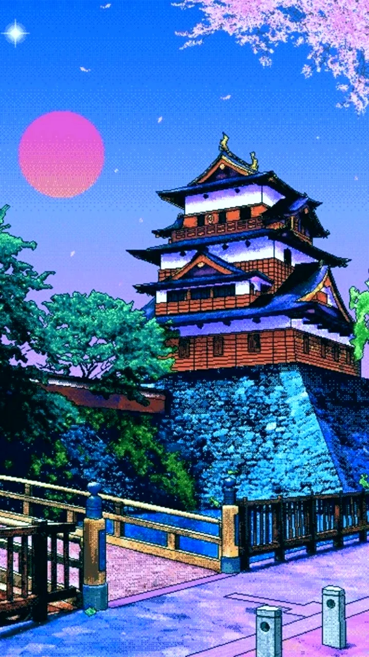 Японский храм аниме