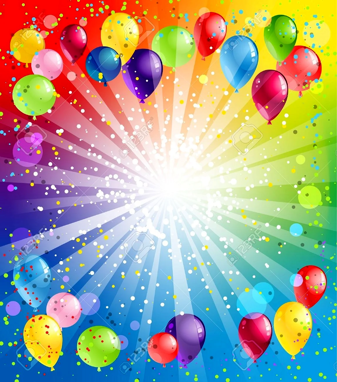 Яркие праздничные фоны с воздушными шарами