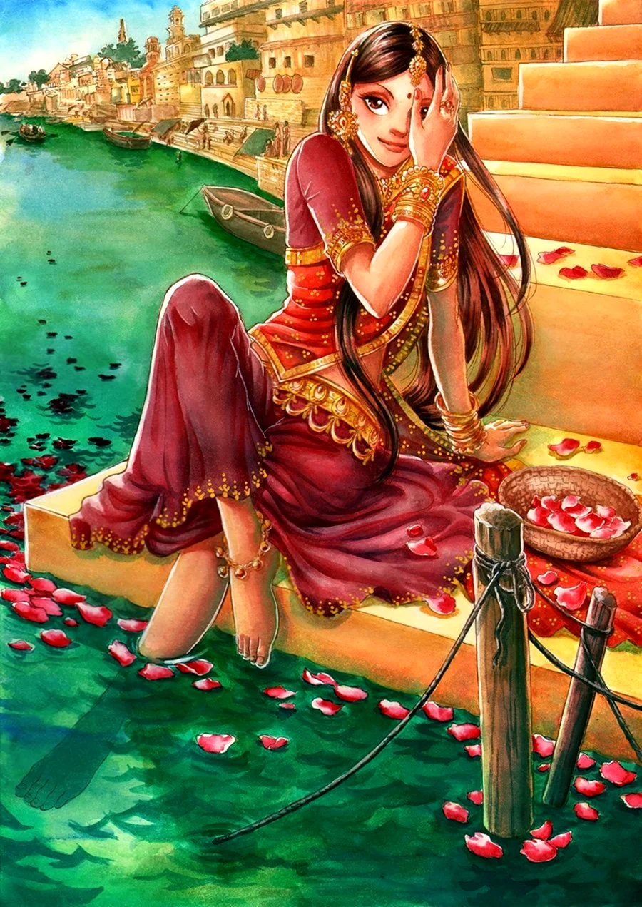 Индийский рисунки на ногах девушки