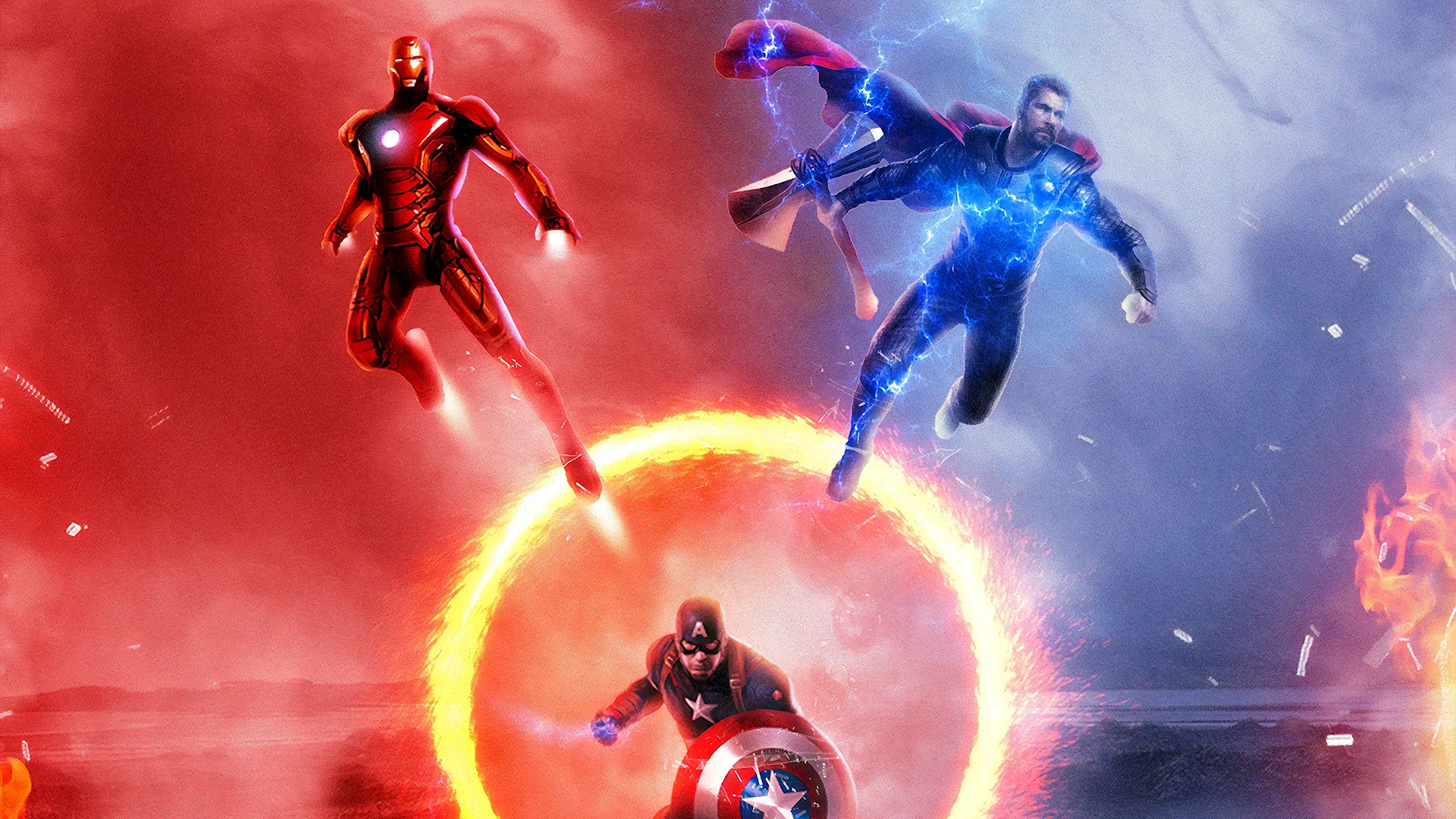 Iron man Captain America Thor Avengers Endgame