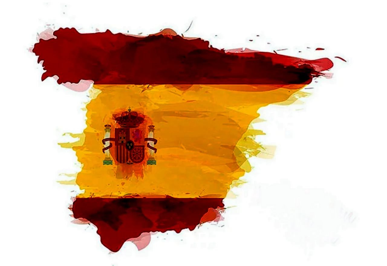 Испанский флаг акварель