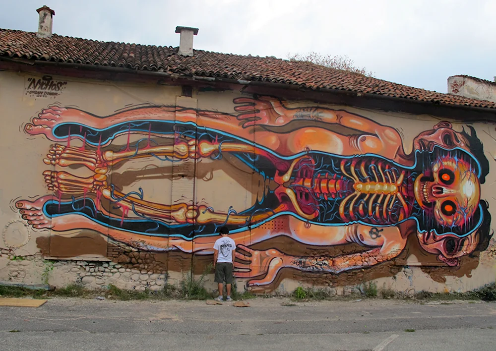 Итальянский скелет граффити