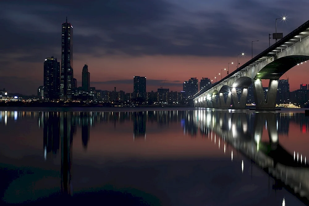 Южная Корея Сеул река Хан