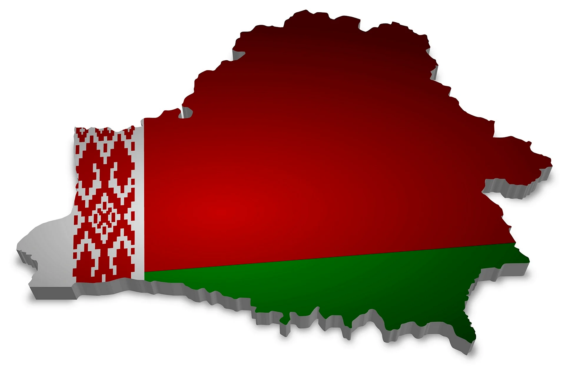 Карта Белоруссии с флагом