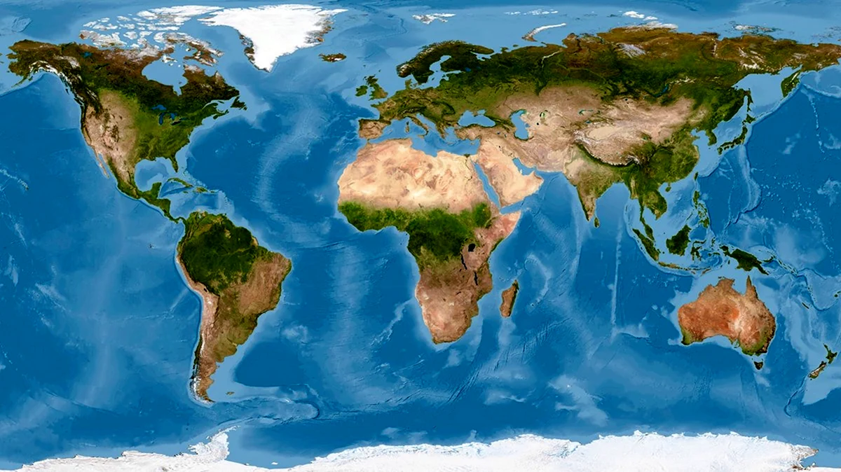 Карта мира фото со спутника