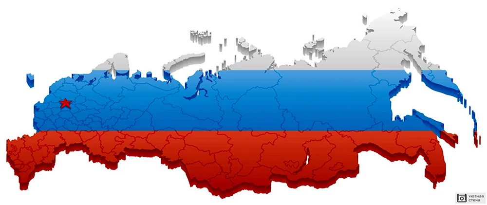 Карта России с флагом