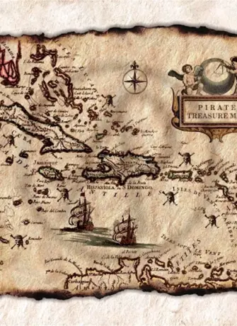 Карта сокровищ Карибского моря
