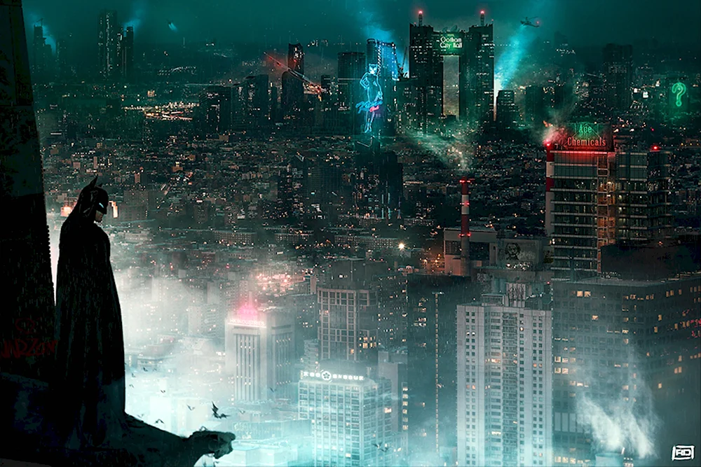 Картина баллончиками Gotham City