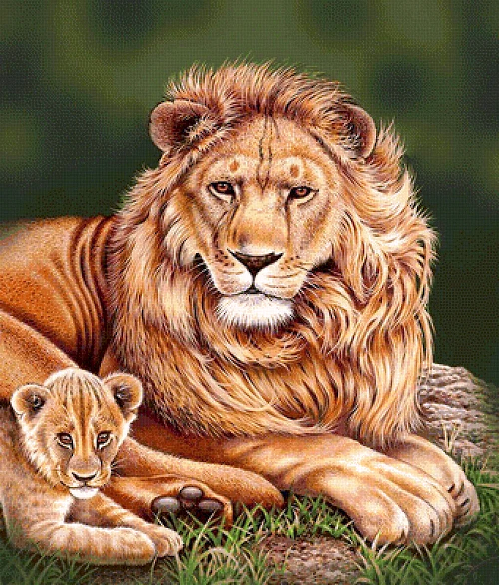Картина львы и львята