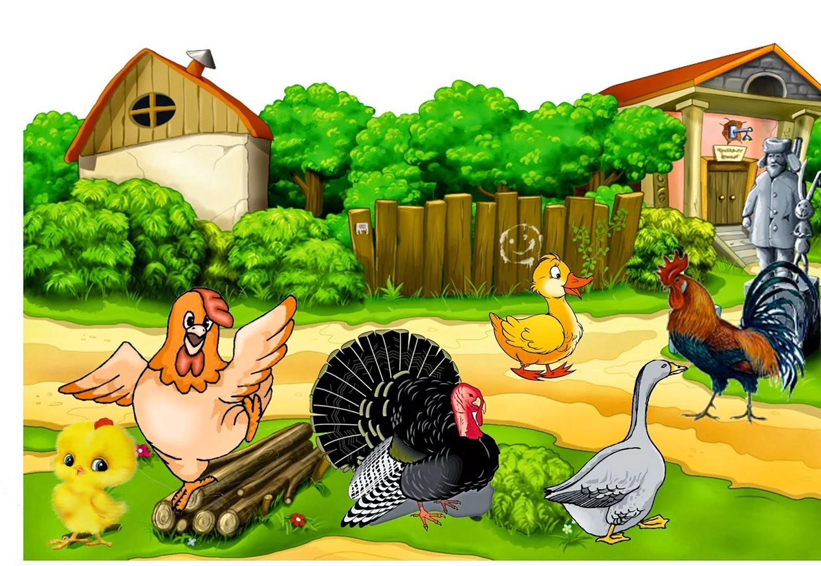Картина птичий двор для детей средней группы Нищева