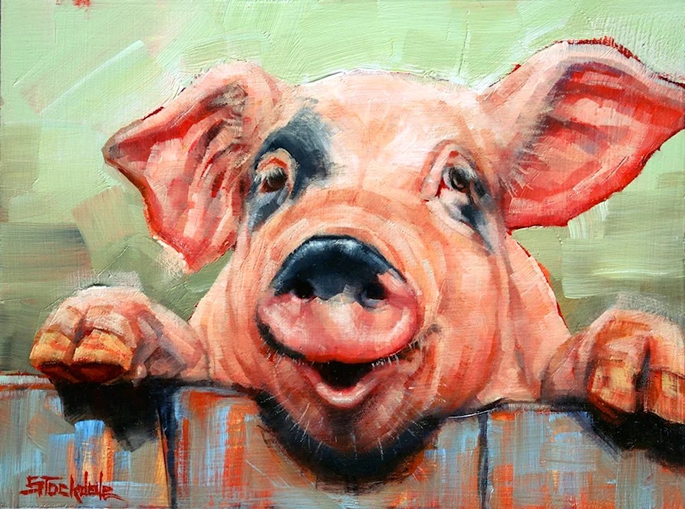 Картина свинья