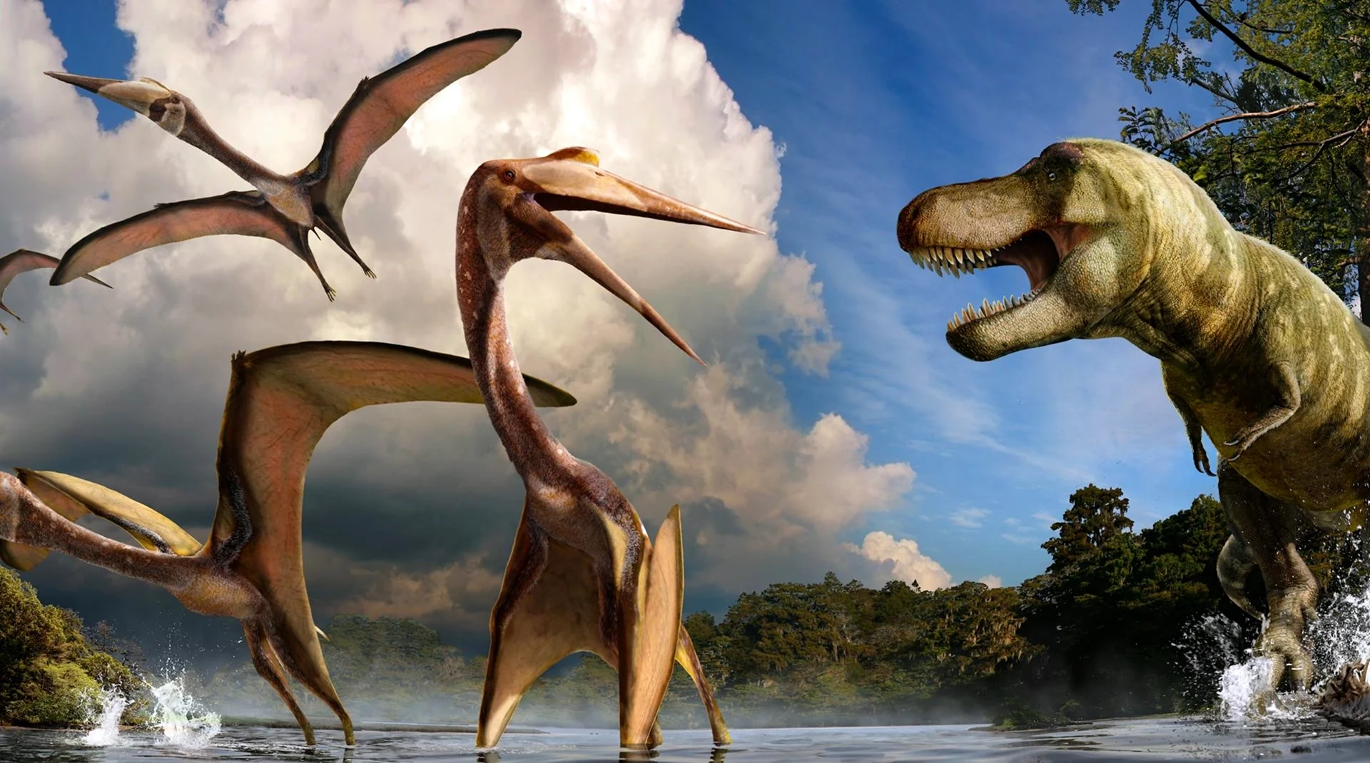 Кетцалькоатль Птерозавр и Тираннозавр