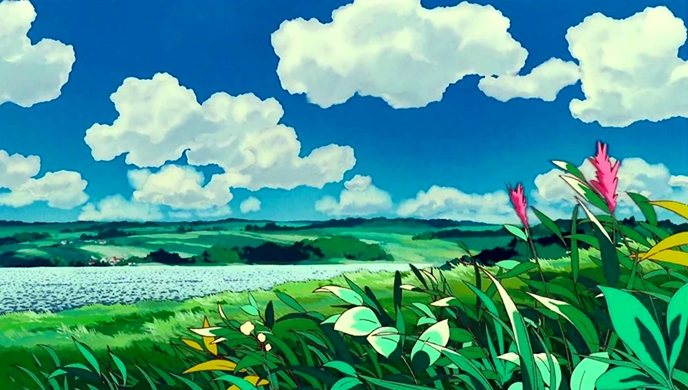 Хаяо Миядзаки пейзажи