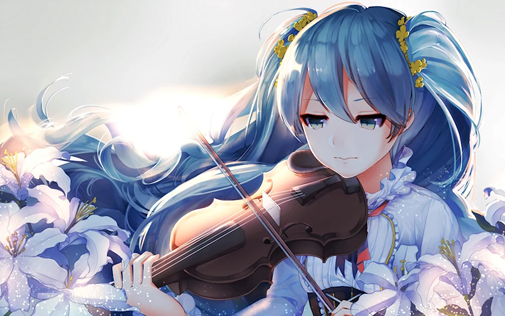 Хатсуне Мику со скрипкой