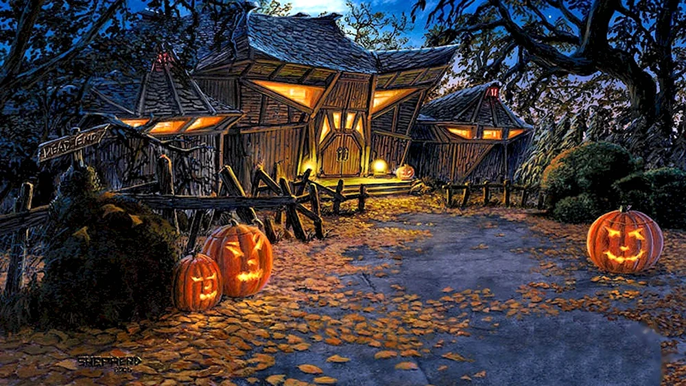 Хэллоуинский дом арт